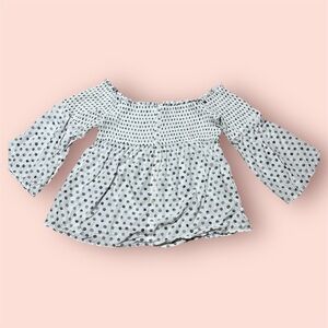 Torrid Size 3 Off Shoulder Polka Dot Smocked Blouse Women’s Top Boho Chic Flowy